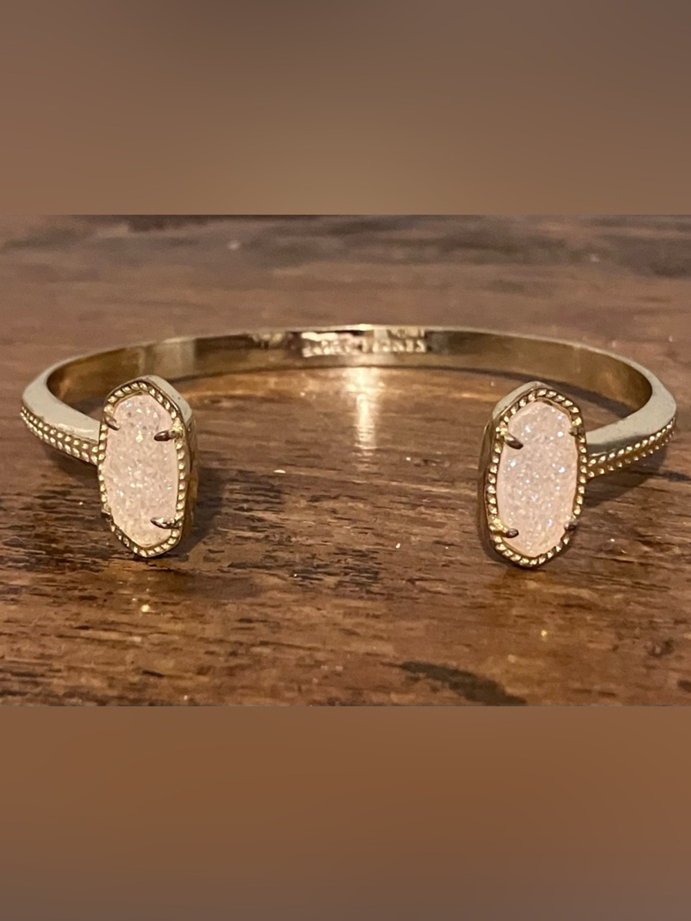 Elton Gold Cuff Bracelet in Iridescent Drusy - Picture 5 of 7